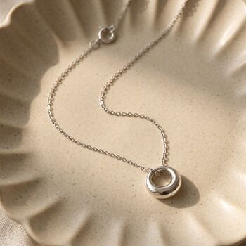 Circle Charm Necklace Silver, 7 of 8