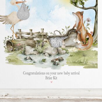 New Baby Card, Congratulations Boy Girl Framed #A04, 5 of 5