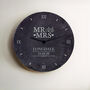 Personalised Mr And Mrs Slate Clock, thumbnail 2 of 5