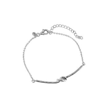 Sterling Silver Bar And Chain Friendship Knot Bracelet, 2 of 4