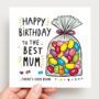 Best Mum Jelly Bean Birthday Card, thumbnail 2 of 2