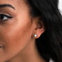 Sterling Silver Pearl And Crystal Earring Studs, thumbnail 2 of 5