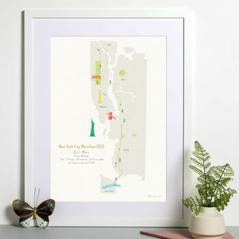 New York City Marathon Route Map Personalised Art Print, 5 of 7