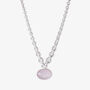 Pink Quartz Amulet Silver Chain Necklace, thumbnail 2 of 5