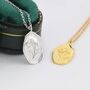 Poppy Flower Oval Pendant Necklace In Sterling Silver, thumbnail 2 of 10