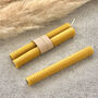 Pair Of Honey Scented Handrolled Beeswax Dinner Candles, thumbnail 4 of 9