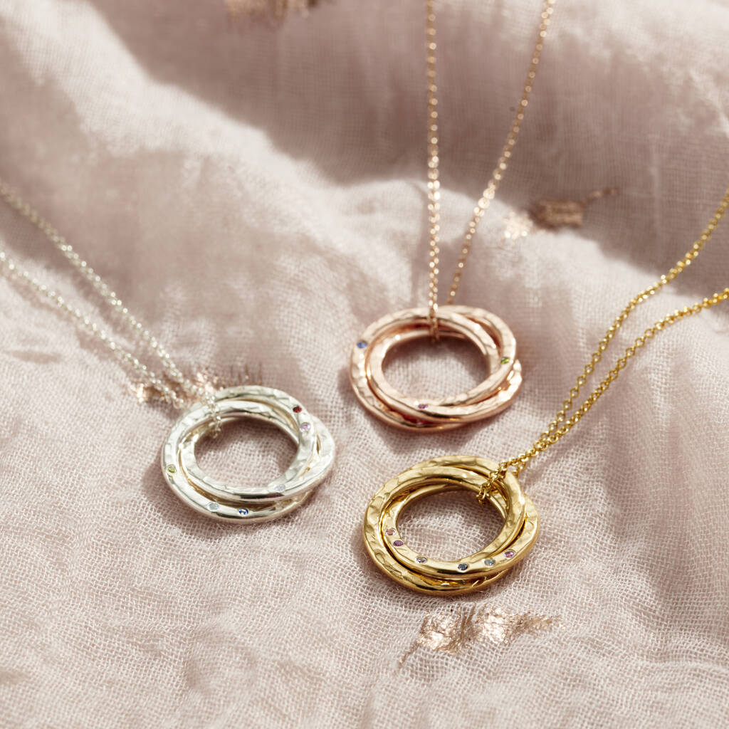 Personalised 9ct Gold Russian Ring Necklace | Posh Totty Designs