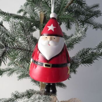 Personalised Ceramic Christmas Santa Bell Decoration, 4 of 5