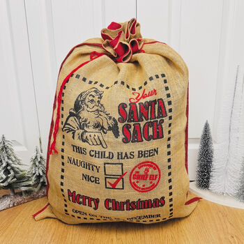 Naughty And Nice Christmas Sack Traditional Christmas, 6 of 9