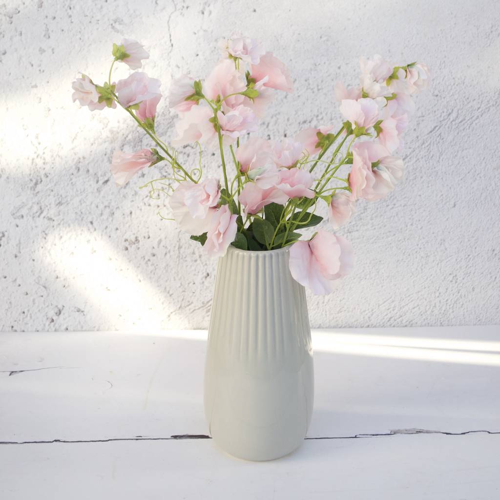 pink sweet pea bouquet in vase by abigail bryans designs ...