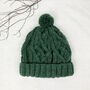Fair Trade Unisex Cosy Cable Knit Wool Bobble Hat, thumbnail 7 of 10