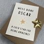 Personalised Well Done Gold Star Postcard, thumbnail 1 of 2