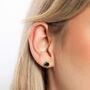 Gold Plated Sterling Silver May Emerald Birthstone Stud Earrings, thumbnail 3 of 7