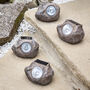 Set Of Four Solar Outdoor Rock Lights, thumbnail 1 of 5