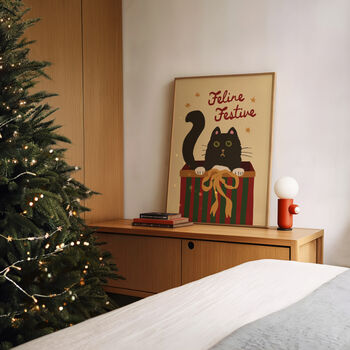 Feline Festive Cat Christmas Print, 8 of 8