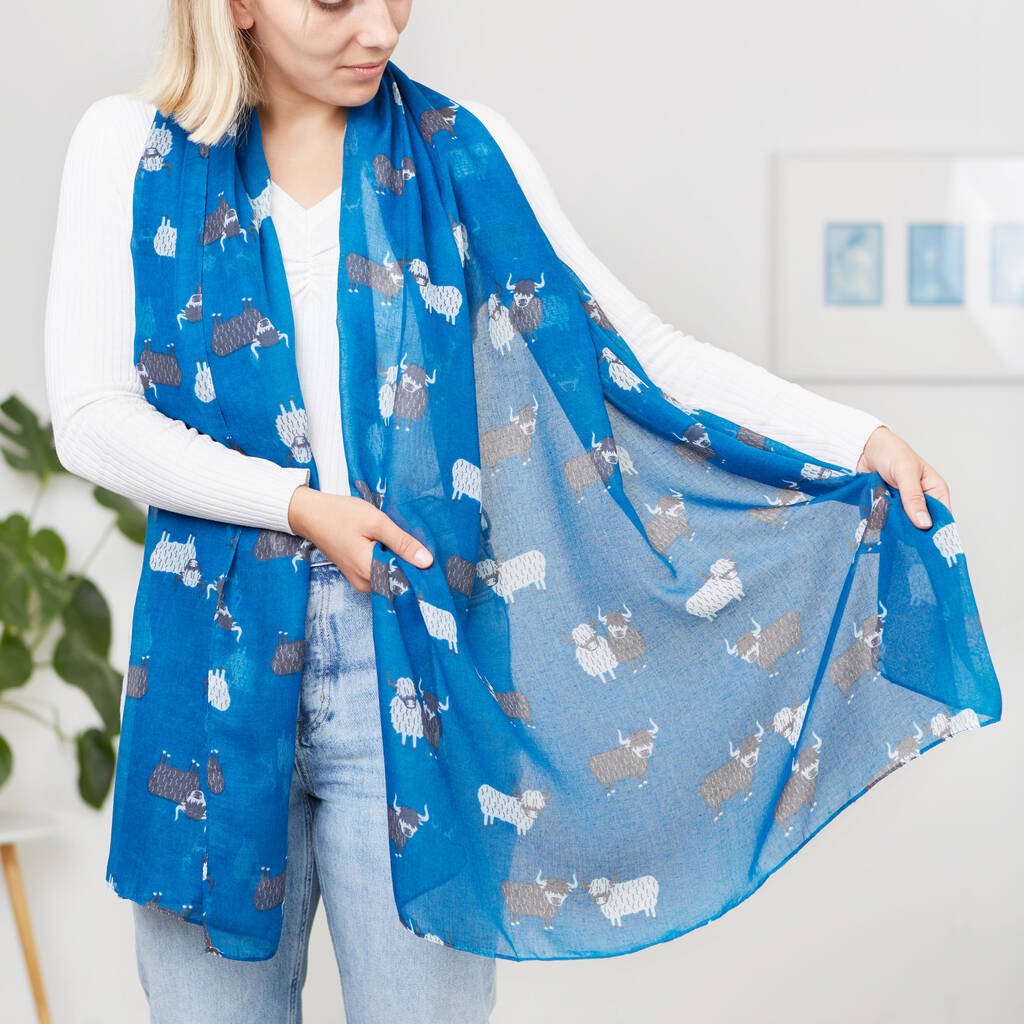 Highland Cow Print Scarf, 1 of 6