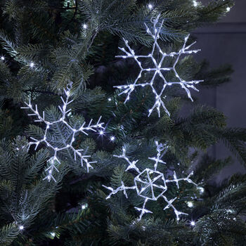 Set Of Three White Snowflake Light Decorations, 2 of 2