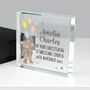 Personalised Teddy And Balloons New Baby Crystal Token, thumbnail 3 of 4
