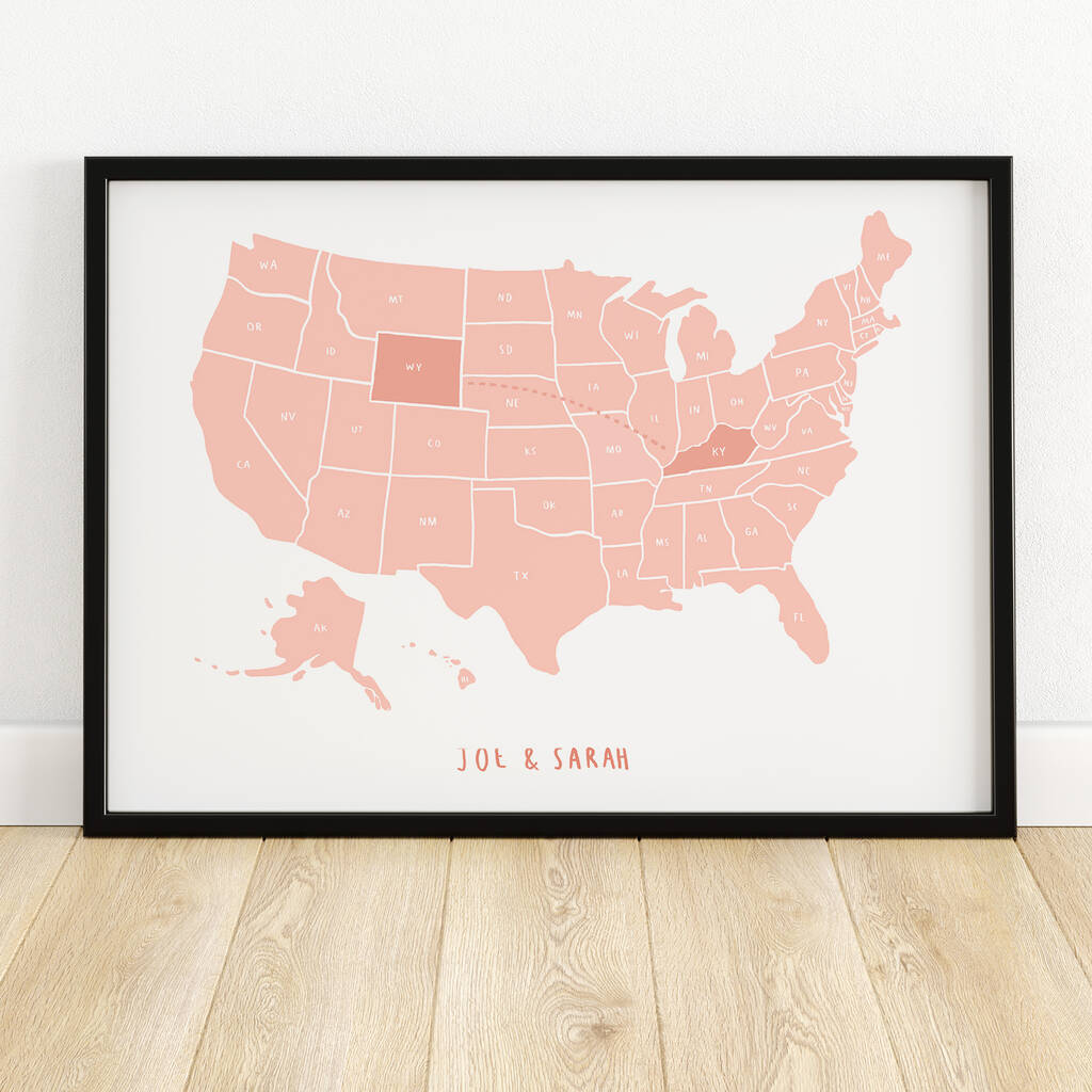 Personalised USA Map Illustrated Print, 1 of 7