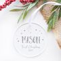 First Christmas Foil Decoration Bauble, thumbnail 2 of 3