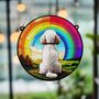 Poodle Rainbow Bridge Stained Glass Effect Suncatcher, thumbnail 7 of 7