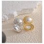 Milan Ivory D’or Gold Pearl Charm Bezel Gala Gift Earrings, thumbnail 1 of 4