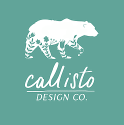 Black bear with 'Callisto Design Co.' on it in white lettering