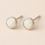 Sterling Silver White Opal Stud Earrings, thumbnail 1 of 7