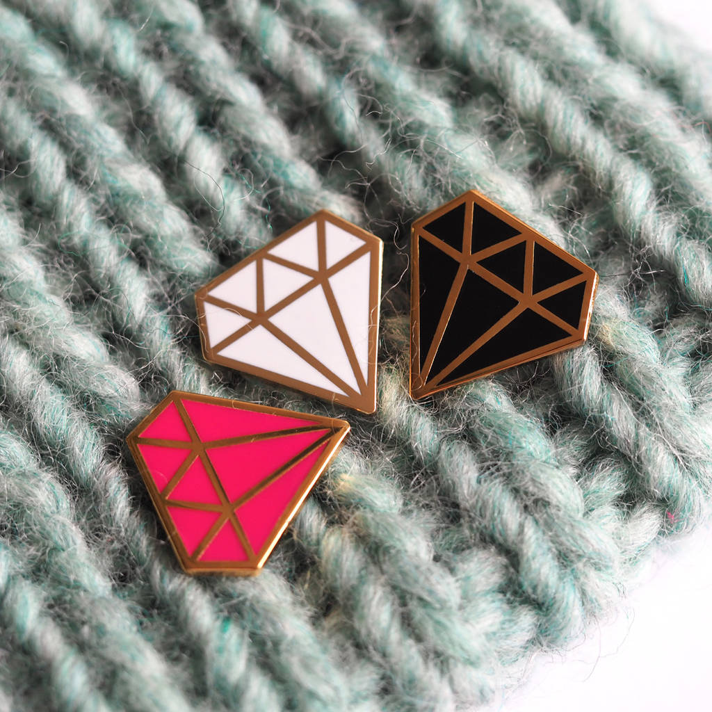 Diamond Enamel Pin Badge By Rock Cakes