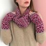 Ladies Lambswool Snood With Heart Pattern, thumbnail 5 of 7