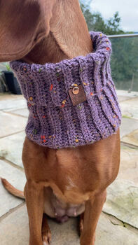 Lilac Roll Top Dog Snood, 2 of 5