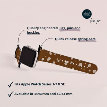 Caramel Spots Vegan Leather Apple Watch Band, 3 of 7