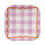 Colourful Gingham Square Paper Plates Pack Of 12, thumbnail 4 of 8