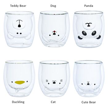 Cute Animal Double Walled Drinking Glass, 6 of 12