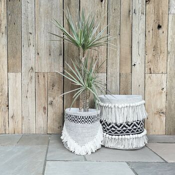 Chunky Recycled Tassel Plant Pot, 8 of 9