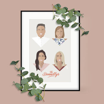 Personalised Family Portrait Print, 3 of 6