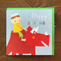 Boy On A Dinosaur Birthday Card, thumbnail 2 of 5