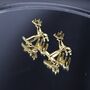 Reindeer Gold Cufflinks Gift For Men 316 L Stainless Steel Christmas, thumbnail 2 of 4