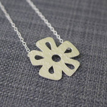 Sterling Silver Watercolour Small Daisy Necklace, 2 of 4