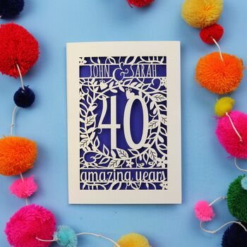 Ruby Wedding Anniversary Card 40 Amazing Years, 9 of 10