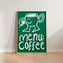 Menu Coffee Doodle Kitchen Wall Art Print, thumbnail 4 of 10