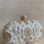 Off White Raw Silk Oval Clutch Bag, thumbnail 5 of 10