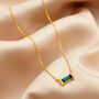 Baguette Birthstone Necklace In 18 Carat Gold Vermeil, thumbnail 12 of 12