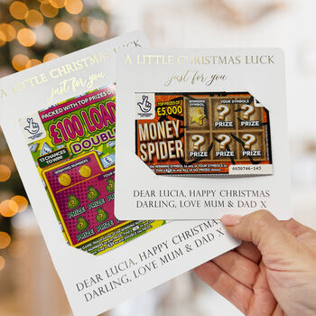 Personalised Christmas Scratch Card Holders, Xmas Lotto Holders Small And Large, 2 of 8