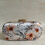 Grey Floral Oval Clutch Bag, thumbnail 3 of 12