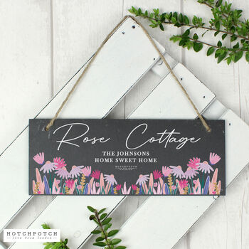 Personalised Wild Flower Slate Sign, 2 of 5