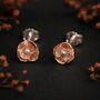 Rose Gold Plated August Birth Flower Poppy Stud Earrings, thumbnail 6 of 6