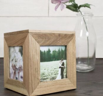 Personalised Oak Wedding Photo Cube, 7 of 7