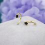 Black Cz Droplet Huggie Hoop Earrings Two, thumbnail 4 of 11