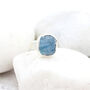 Blue Aquamarine Natural Gemstone Chunky Silver Ring, thumbnail 1 of 5